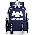 Miniatyrbild 1 av 4: Marshmello Backpack Usb Rechargeable Backpack Large Capacity Student School Bag Color-2