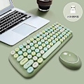 Miniatyrbild 2 av 5: Mini Wireless Keyboard 2.4g Usb Keyboard And Mouse Set, Round Keycap, Multi-color Cute Girly Keyboard... (green)