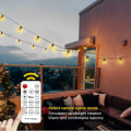 Miniatyrbild 4 av 5: Led Outdoor String Lights,15m 20psc Bulbs Warm White Garden Festoon String Light With Remote &timer, Waterproof String Lights EU Plug