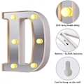 Miniatyrbillede 4 af 5: LED Marquee Bogstav Lys 26 Alfabet Lysende Bogstaver Skilt Perfekt Til Natlys Bryllup Fødselsdagsfest Julelampe Hjemmebar Dekoration B09 D