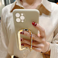 Miniatyrbild 2 av 4: Phone Back Cover Multifunctional Anti-fall Ultra-thin Fashionable Metal Square Buckle Support Phone Case For Iphone 11 Pro Max/11 Pro/11/xs M Red for iPhone XS Max