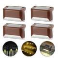 4 Pcs Solar Step Lights Led Solar Lights Path Stair O Light Step Lamp Fence Wall Landscape Solar Lamp - Ssxjv Warmwhite