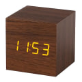 Miniatyrbild 1 av 4: Gingko Cube Led Click Clock Alarm Clock With Sound Activation (time, Date & Temperature) Various Colours A10 Brown yellow