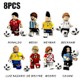 Miniatyrbillede 1 af 4: 8 stk./sæt Fodboldspiller Byggeklodser Superstjerne Minifigurer Legetøj