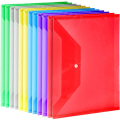 Miniatyrbild 1 av 4: 12 Pack Plastic Envelopes, A4 Clear File Organizer With Snaps,6 Colors