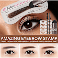 Miniatyrbild 4 av 4: Eyebrow Stamp Shaping Kit Reusable Makeup Brow Powder Stencil Portable Waterproof Cosmetic Set Medium Brown