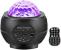 Stjerneprojektor Natlampe, Bluetooth Højttaler, Led Galaxy Ocean Wave Projektionslys Roterende Lydaktivering Stjerneprojektor Lys (sort)