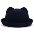 Parent-child Bowler Wool, Fedora Hats Cat ear navy blue 54cm