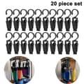 Laundry Hooks Plastic Rotating Clothes Pin Shower Curtain Clip 20pcs Black