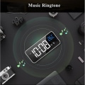Miniatyrbild 3 av 5: Music Alarm Clock Led Digital Clock 2 Alarms Voice Control Snooze Temperature Display Reloj Despertador Digital With Usb Cable