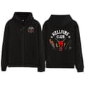 Stranger Things 4 The Hellfire Club Hettegenser Cosplay Halloween Kostyme Hettegenser Jakke Black L
