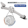 Miniatyrbild 5 av 5: 2pcs Heavy Duty Lid Support Hinges Soft Close Folding Lid Stay Hinge Keep Lid Hinge Open For Cabinet
