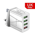 Miniatyrbilde 3 av 5: Bærbar Quick Charge 3.0 4-usb-porter 3.1a Reise Smart Adapter Telefonlader Black EU Plug
