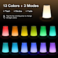 Miniatyrbild 4 av 5: Led Bedside Lamp, Touch Dimmable Atmosphere Table Lamp With Remote Control, 13