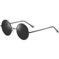 Pikkukuva 1 / 5: Vintage Pyöreät John Lennon Polaroid Aurinkolasit Miehille ja Naisille Ympyrä Hippi Aurinkolasit Black Lens-matte Black Frame