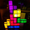 Miniatyrbillede 4 af 4: Opgraderet DIY Tetris Natlys Farverigt Stabelbart Tangram Puslespil 7 Pi