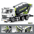 Miniatyrbillede 1 af 4: Sembo Gravemaskine Lastbil Mixer Kran Bulldozer Byggeklodser By Ingeniørkøretøjer Klodser Legetøj Gaver Til Børn Drenge By Mixer Lastbil