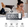 Miniatyrbild 4 av 5: Led Digital Alarm Clock Watch Table Electronic Desktop Clocks Usb Wake Up Fm Radio Time Projector Snooze Function 2 Alarm