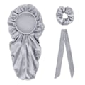 Miniatyrbilde 1 av 5: 1 Sett Sovehette Justerbar Antistatisk Falsk Flekk Bred Anvendelse Sovehatt For Kvinner Silver