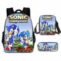 3pcs Set Super Sonic Pencil Case Backpacks Messenger Bags Shoulder Style 4