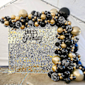 Miniatyrbillede 1 af 4: Festballoner - 136 Dele DIY Guld og Sort Guirlande Ballonsæt, Velegnet til Fødselsdag/Fest/Jul/Bryllup og Helligdage