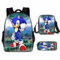 3pcs Set Super Sonic Pencil Case Backpacks Messenger Bags Shoulder Style 6