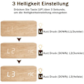 Miniatyrbild 4 av 4: Wooden Alarm Clock Modern Led Table Clock Digital Alarm Clock Voice Touch Displatime/date/temperature For Home Bedroom Office Brown Orange