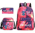 Lilo & Stitch Backpack Three-piece Set School Bag love-red
