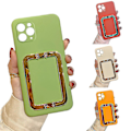 Pikkukuva 4 / 4: Puhelimen takakuori Monitoiminen Pudotussuoja Erittäin ohut Muodikas Metallinen Neliösolki Tukee Puhelinkotelo Iphone 11 Pro Max/11 Pro/11/xs M Red for iPhone 12