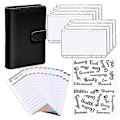 Miniatyrbillede 1 af 2: A6 Binder Budget Planner Notesbogsomslag Mappe Størrelse 6 Hull Lommer Plastik Lynlås Pengebesparende Konvolut Black