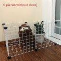 Miniatyrbild 4 av 4: Foldable Pet Playpen Iron Fence Puppy Kennel House Exercise Training Puppy Kitten Space Dogs Supplies Rabbits Guinea Pig Cage Black without door 8pcs