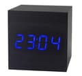 Gingko Cube Led Click Clock Alarm Clock With Sound Activation (time, Date & Temperature) Various Colours A10 Black blue