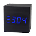Miniatyrbild 1 av 4: Gingko Cube Led Click Clock Alarm Clock With Sound Activation (time, Date & Temperature) Various Colours A10 Black blue