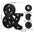 Miniatyrbilde 4 av 4: Nydesignede LED Bokstavlys 26 Alfabet Svarte Dekorative Markiselamper For Bryllupsfest M