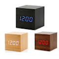 Miniatyrbild 3 av 4: Gingko Cube Led Click Clock Alarm Clock With Sound Activation (time, Date & Temperature) Various Colours A10 White white