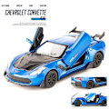 Pikkukuva 1 / 5: 1:32 Corvette Leluauto Metallinen Lelu Valettu & Leluajoneuvot Automalli Blue