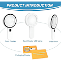 Miniatyrbild 2 av 4: Magnifying Glass With 12 Led Lights, 30x Double Glass Lens Handheld Illuminated Magnifier