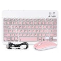 Pikkukuva 1 / 4: Pieni langaton Bluetooth-yhteensopiva näppäimistö ja hiiri, langaton näppäimistö- ja hiirisetti kotiin, toimistoon Pink-mouse 10 inch