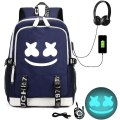 Miniatyrbilde 1 av 4: Marshmello Ryggsekk USB-Lader Stor Kapasitet Student Skoleveske Color-4