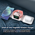 Miniatyrbild 4 av 4: Wireless Charging Pad For Iphone Foldable, Compact 3 In 1 Wireless Charger Stand, Wireless Portable Charging Station Mat For Iwatch/airpods/iphone (no White