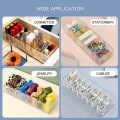 Miniatyrbild 4 av 4: Wekity Plastic Cable Management Box With 10 Cable Ties, Clear Power Cord Storage Box With 8 Compartments, Office Electronics Storage Box With Cover