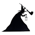 Pikkukuva 2 / 4: Luova Halloween Noita Siluetti Koristeellinen Seinätaide Kauhuteema A