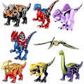 Miniatyrbillede 1 af 4: 8 stk. Dinosaur Samle Byggeklodser