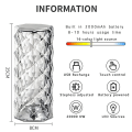 Miniatyrbild 2 av 5: Crystal Diamond Table Lamp, 16 Colors Usb Charging Touch Lamp Bedside Night Light With Remote Control, Acrylic Rose