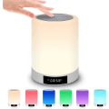 Miniatyrbillede 2 af 5: Bærbar Bluetooth Højttaler Dæmpbar Smart Touch, LED Farverigt Natlys (hvid)