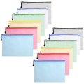 Miniatyrbild 1 av 3: A5 Zip File Bag Mesh Document Plastic Wallet Folders Zipper Plastic Pockets (pack Of 12)