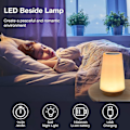 Miniatyrbild 2 av 5: Led Bedside Lamp, Touch Dimmable Atmosphere Table Lamp With Remote Control, 13