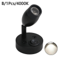 Miniatyrbilde 1 av 4: LED Spot Leselys DC12V 6000K Varm Hvit RV Sengelampe Båtlampe Vegg Camp Tilhenger Hjem Caravan Belysning Båt Interiør black 4000K