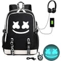 Marshmello Backpack Usb Rechargeable Backpack Large Capacity Student School Bag Color-3