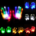 Pikkukuva 1 / 2: 1 pari LED-valolla varustettuja sormikkaita Halloween-jouluasuihin tanssikoristeeksi Multicolor